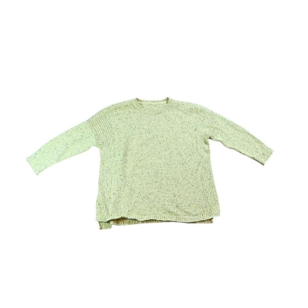 J Jill Sweater Womens Size Small Marled Flecked Pastel Yellow 3/4 Sleeve